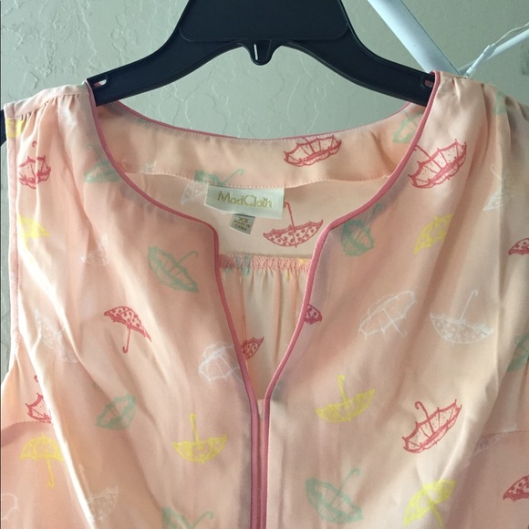 umbrella modcloth top kitsch fun quirky new work twee - Picture 4 of 7